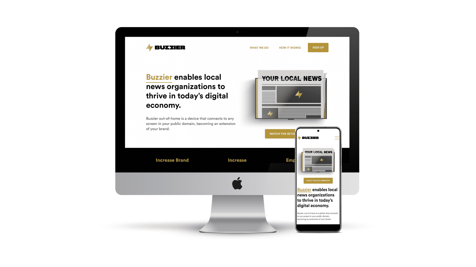 Buzzier Computer Layout to Showcase our social media management portfolio done by NBQ Media