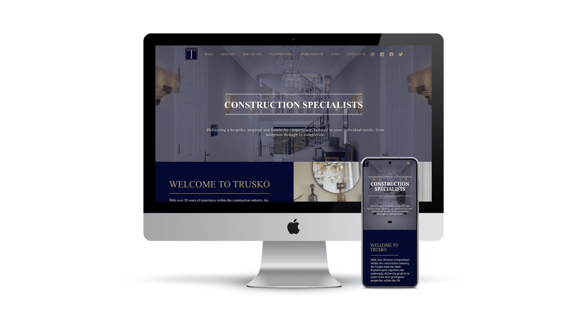 Trusko Ltd Computer Layout to Showcase our website design services