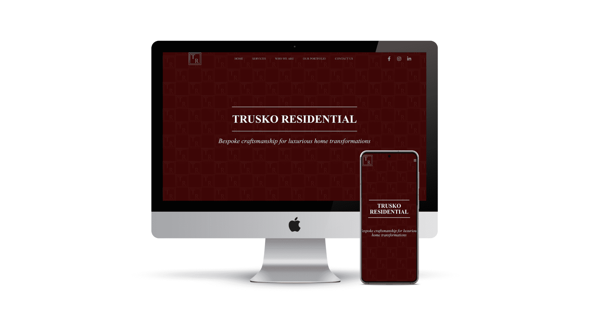 Trusko Residential Computer Layout to Showcase our portfolio done by NBQ Media website design services